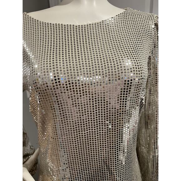 Alexa B Nites Women’s Glitter Sequin Gold Girls Night Out Dress Size 4 - Picture 3 of 9